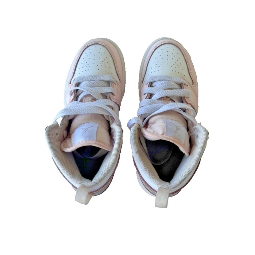 Air Jordan 1 Mid Toddler Sneakers Pink White Purple Size 11C - Picture 6 of 8